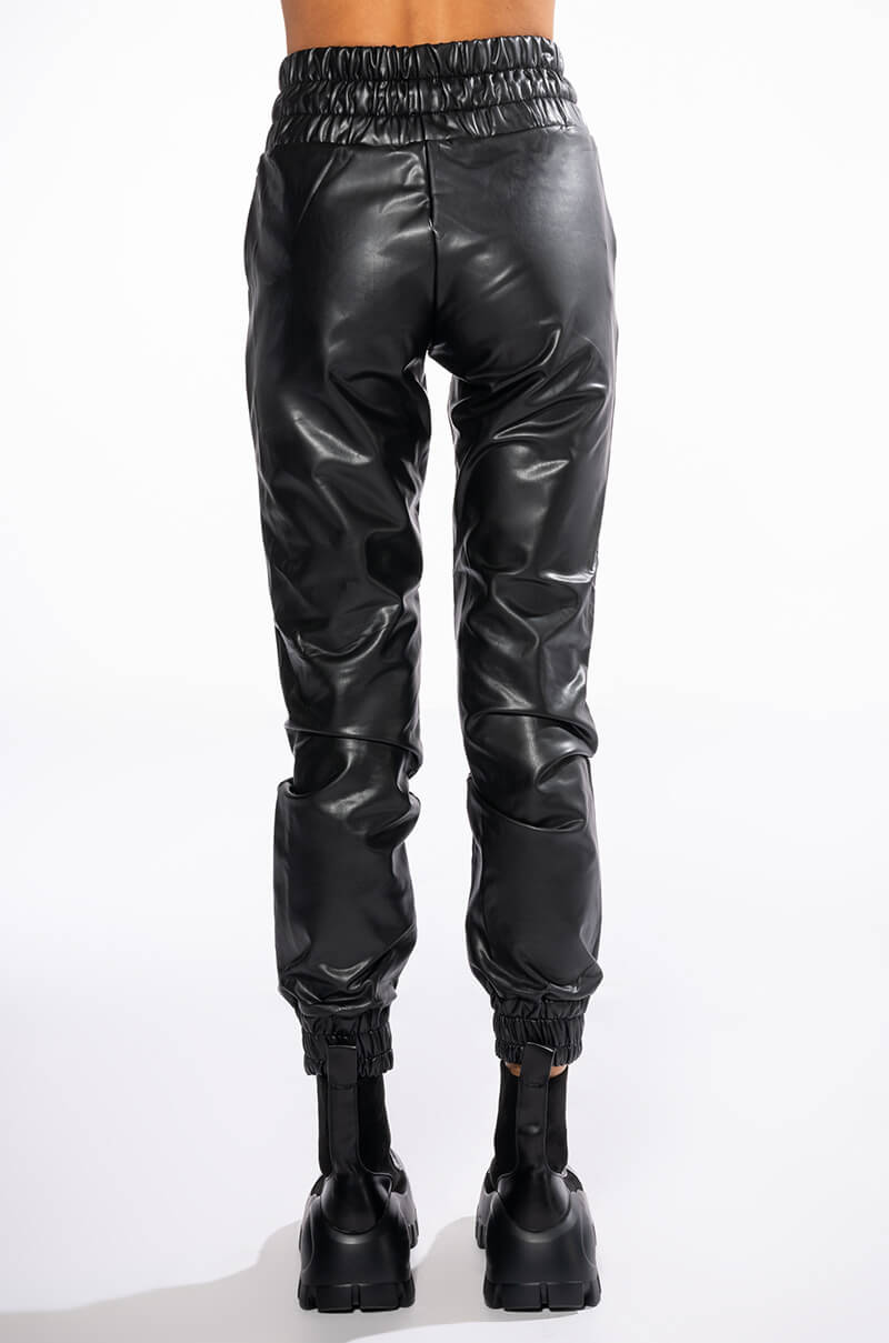 SLIM THICC FAUX LEATHER JOGGER