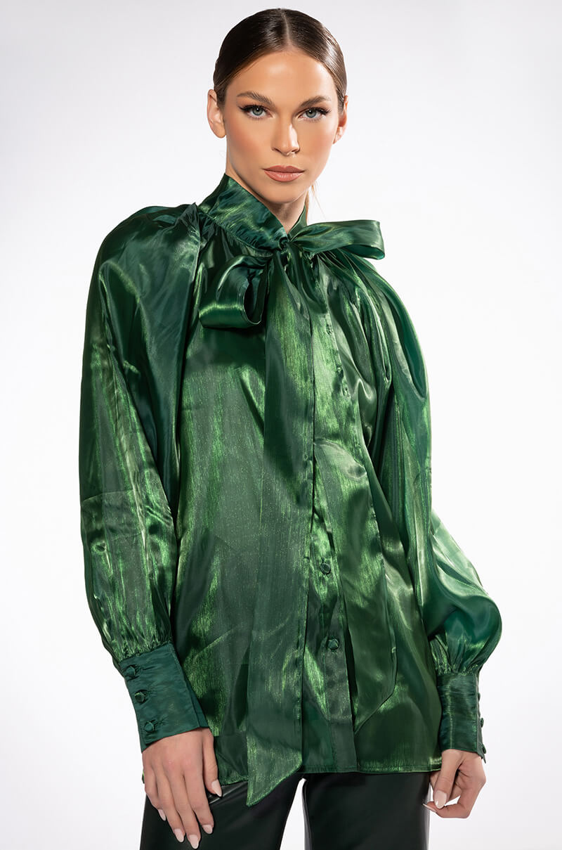 TALULLA TIE NECK LONG SLEEVE BLOUSE